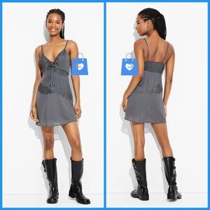 Small - Womens Satin Mini Slip Dress - Wild Fable - Gray